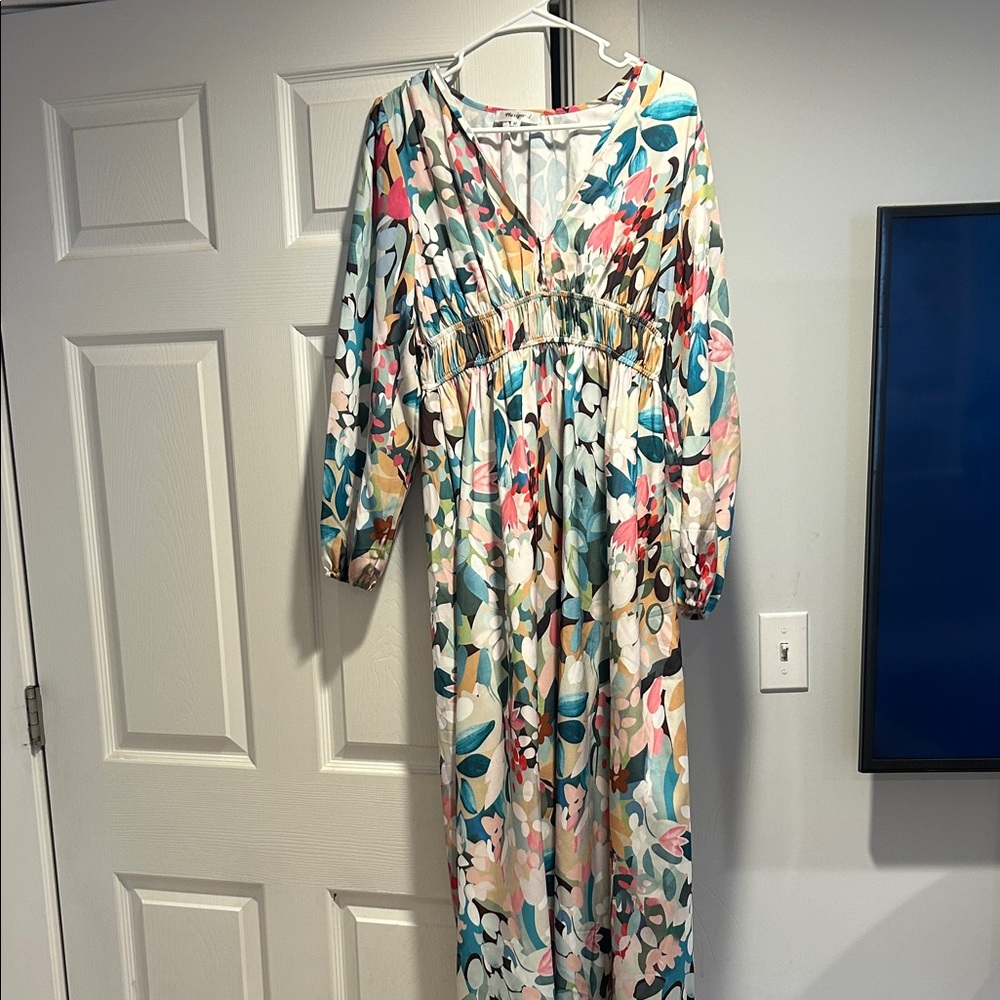 Floral Maxi Dress with V-Neck